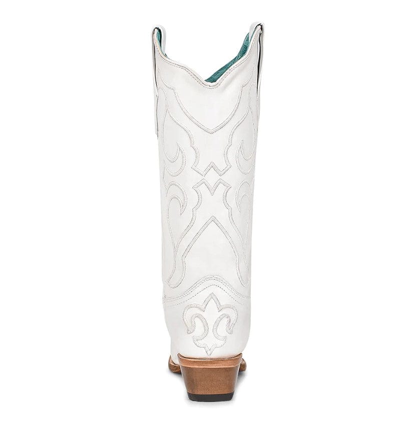 CORRAL BOOTS Boots Corral Women's White Embroidered Tall Snip Toe Western Boots Z5046