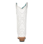 CORRAL BOOTS Boots Corral Women's White Embroidered Tall Snip Toe Western Boots Z5046