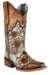 CORRAL BOOTS Womens Corral Women's Brown and Mint Floral Western Boots C3224
