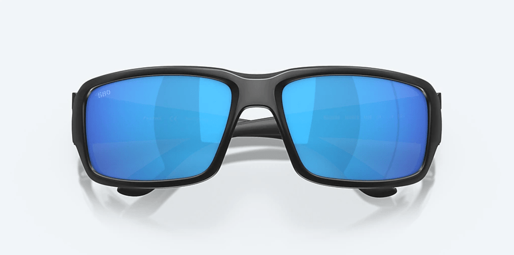 COSTA DEL MAR Sunglasses Matte Black / Blue Mirror Costa Del Mar Fantail Blackout Frame/Blue Mirror Lens Sunglasses