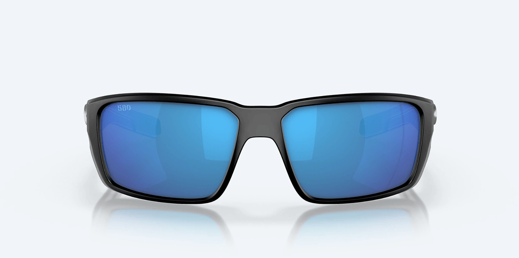 COSTA DEL MAR Sunglasses Matte Black / Blue Mirror Costa Del Mar Fantail Pro Matte Black Frame/Blue Mirror Lens Sunglasses