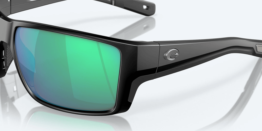 COSTA DEL MAR Sunglasses Matte Black / Green Mirror Costa Del Mar Reefton Pro Matte Black/Green Mirror Polarized Sunglasses