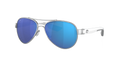 COSTA DEL MAR Sunglasses Palladium White / Blue Mirror Costa Del Mar Loreto Palladium White Temples Frame/Blue Mirror Lens Sunglasses
