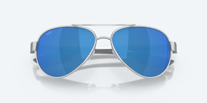 COSTA DEL MAR Sunglasses Palladium White / Blue Mirror Costa Del Mar Loreto Palladium White Temples Frame/Blue Mirror Polycarbonate Lens Sunglasses