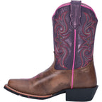 Dan Post Boots Dan Post Kids Majesty Brown/Purple Leather Cowboy Boots DPC2947