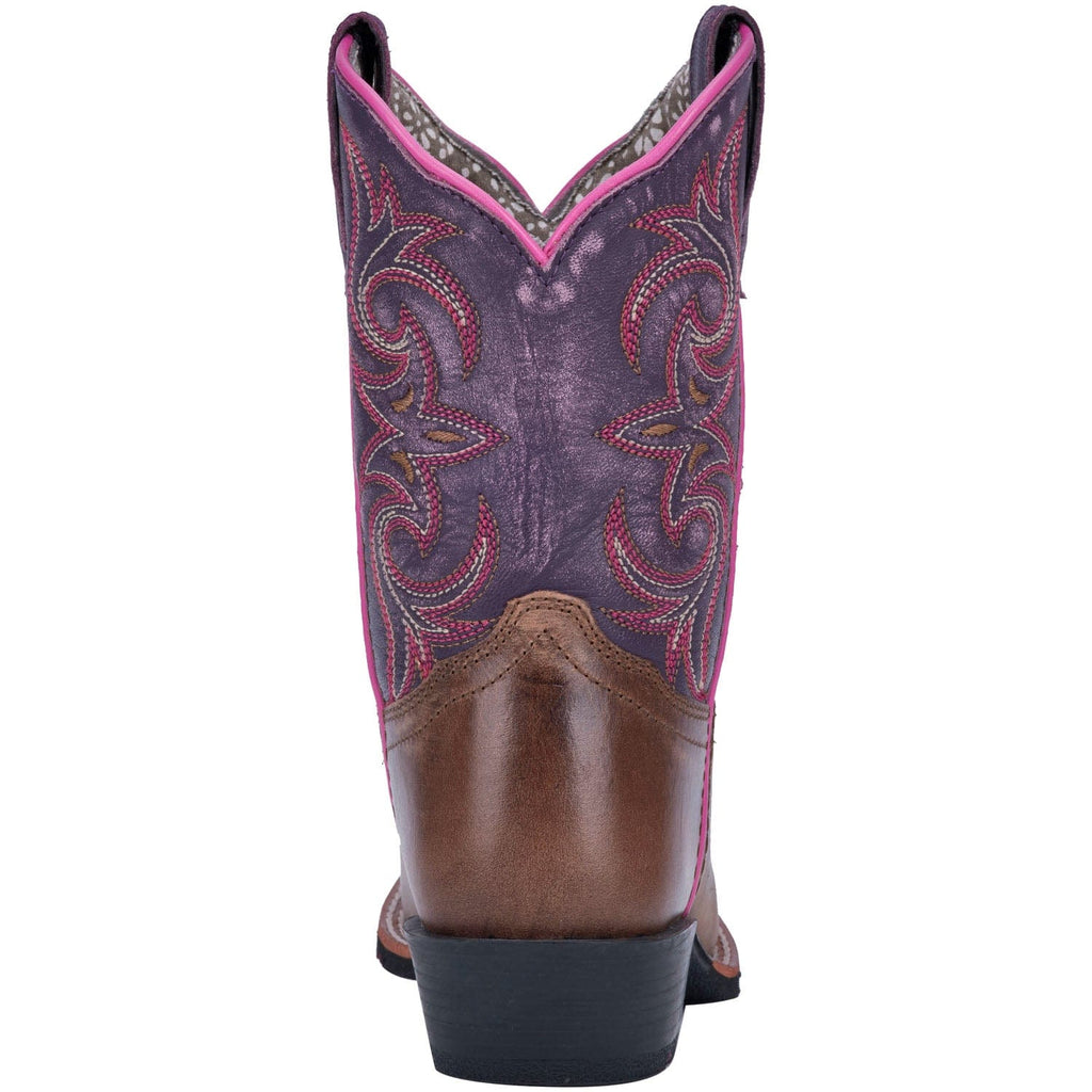 Dan Post Boots Dan Post Kids Majesty Brown/Purple Leather Cowboy Boots DPC2947