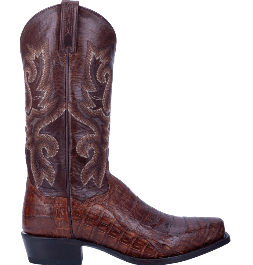 Dan Post Boots Dan Post Men's Bayou Brass Genuine Caiman Tail Exotic Western Boots DP3074