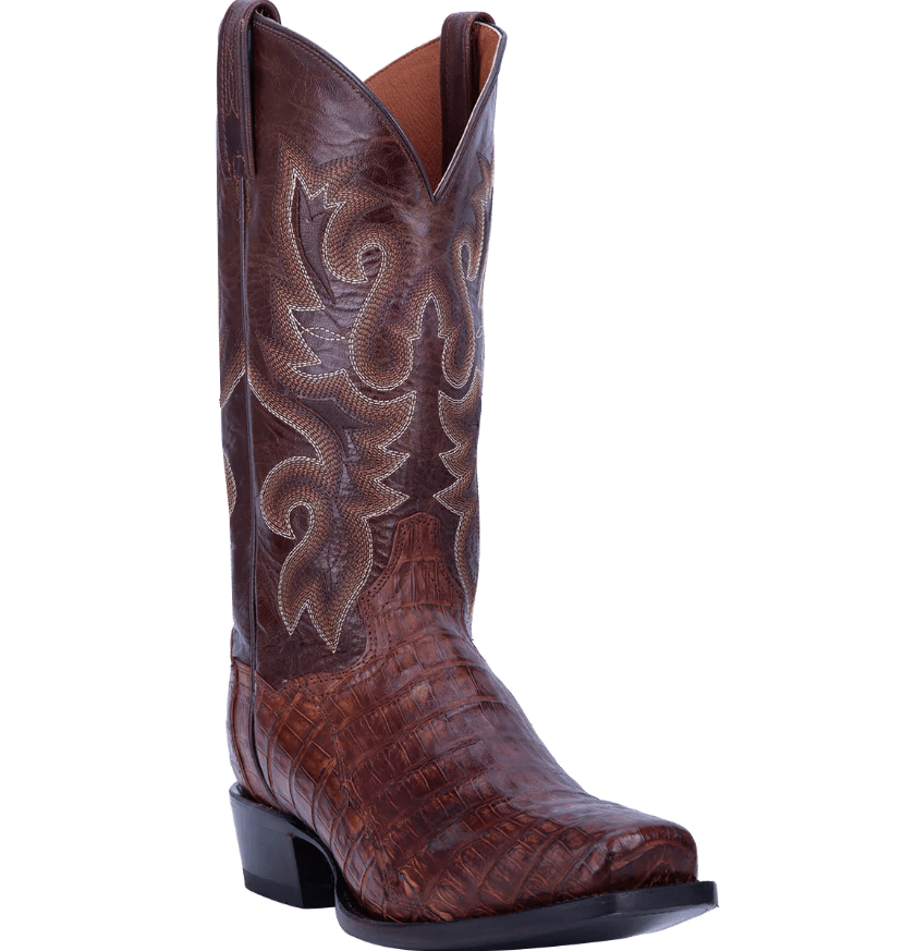 Dan Post Boots Dan Post Men's Bayou Brass Genuine Caiman Tail Exotic Western Boots DP3074