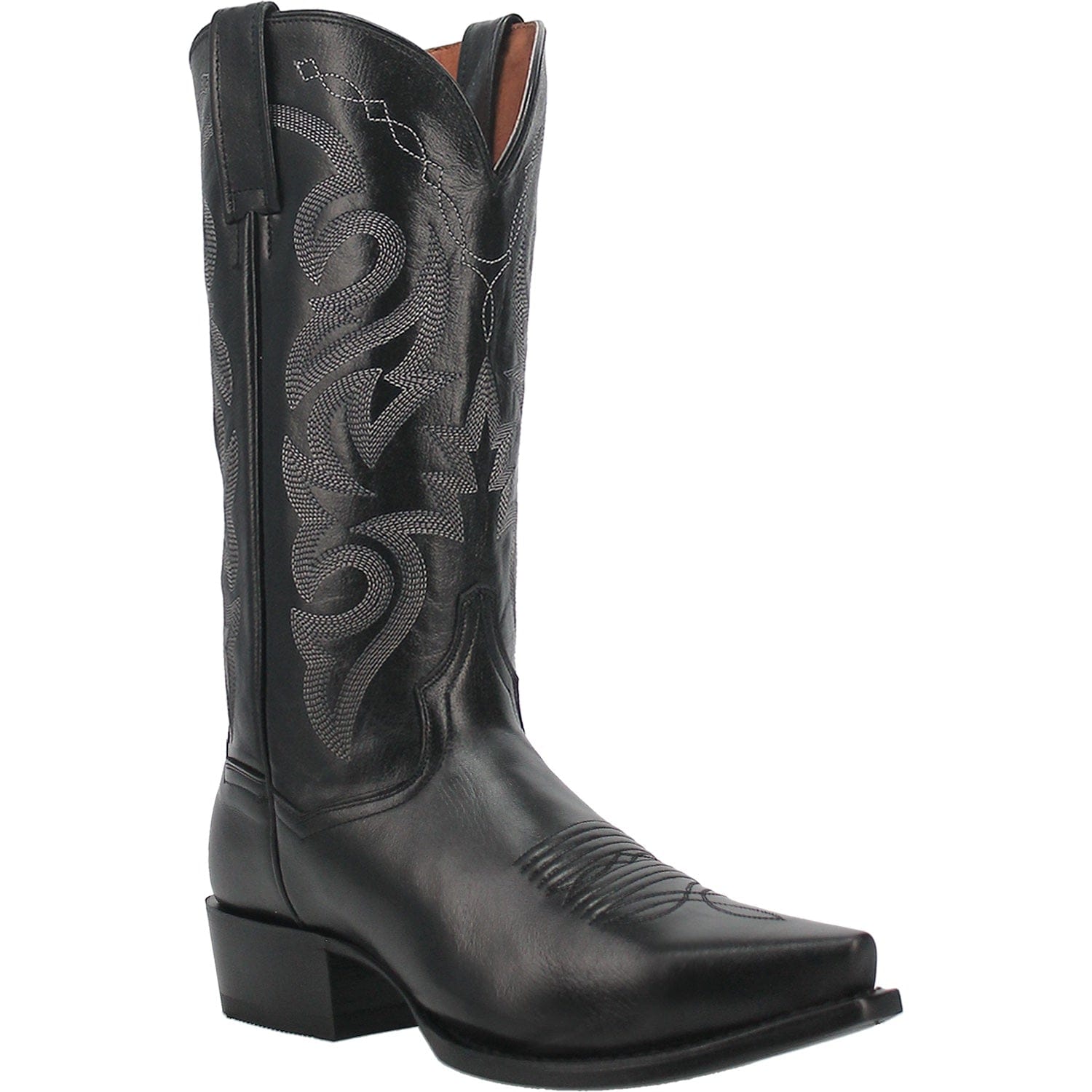Dan Post Boots Dan Post Men's Milwaukee Black Snip Toe Leather Cowboy Boots DP2140