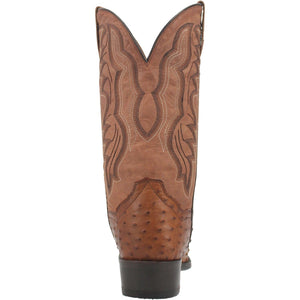 Dan Post Boots Dan Post Men's Tempe Saddle Brown/Chocolate Full Quill Ostrich Western Boots DP2323