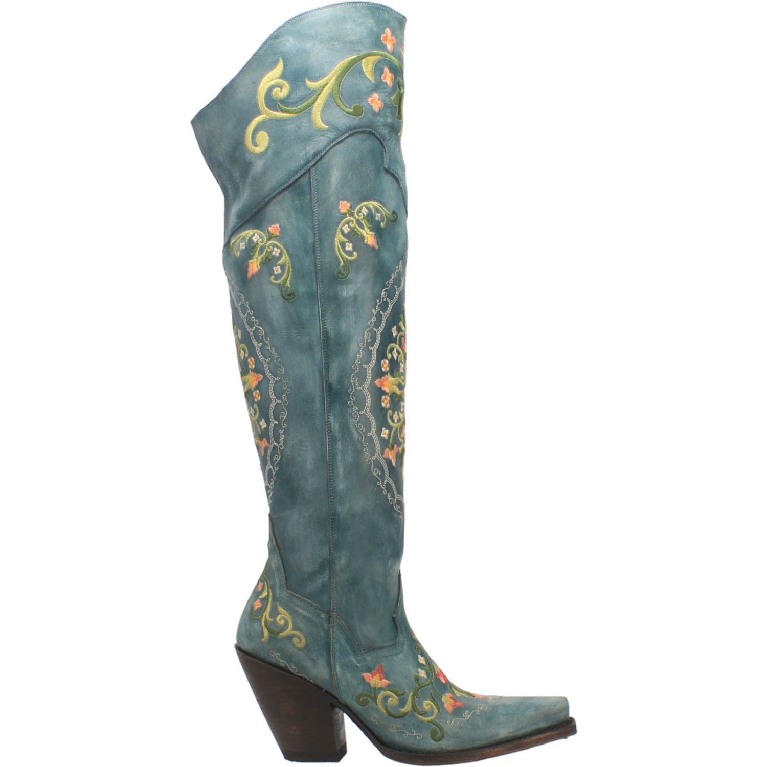 Premium Photo  A blue boot with flowers on it that says  lumina