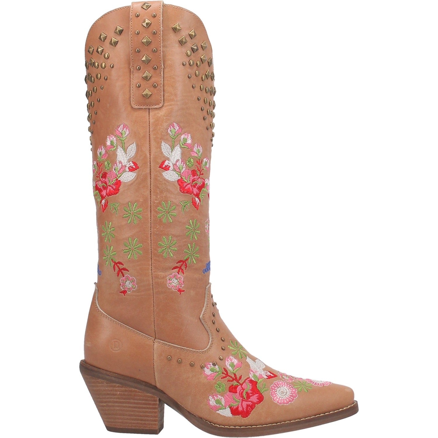 Dingo Women's #Poppy Tan Floral Leather Cowgirl Boots DI 732