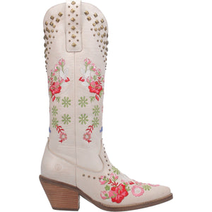 Dingo Boots Dingo Women's #Poppy White Floral Leather Cowgirl Boots DI 732