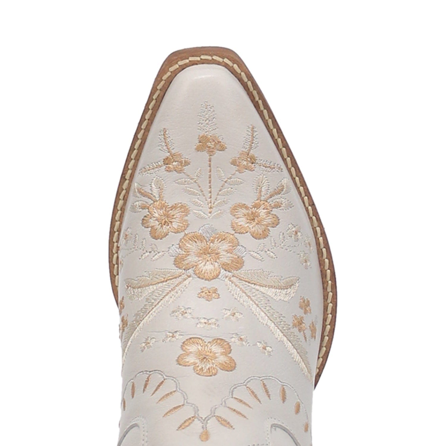 Dingo Women's Primrose White Floral Ankle Western Booties DI 748