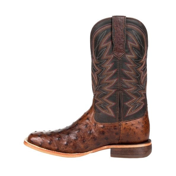 DURANGO BOOTS Boots Durango Men's Premium Exotic Full-Quill Ostrich Antiqued Saddle Western Boots DDB0274