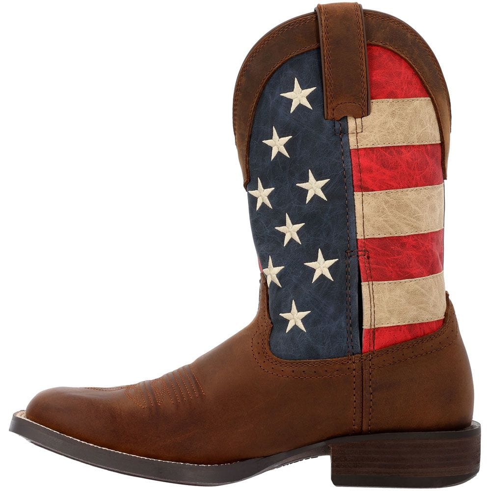 Durango Men's Saddlebrook Brown Union Flag Square Toe Western