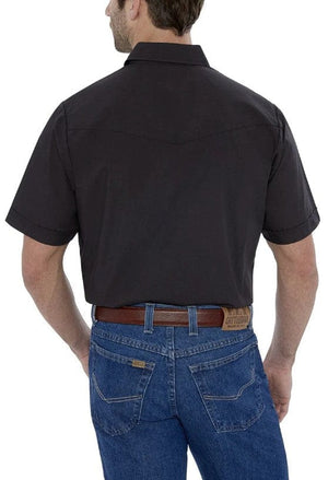 ELY & WALKER Shirts Ely Cattleman Men's Black Short Sleeve Solid Western Shirt 15201605-89