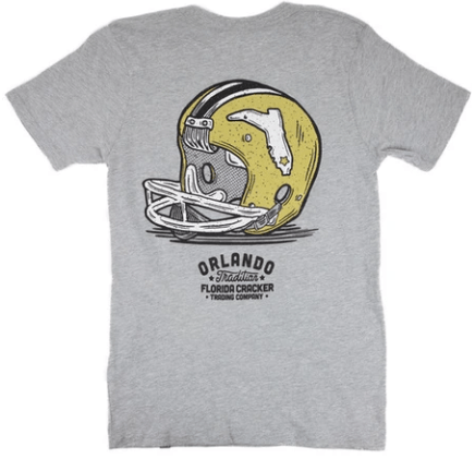 Florida Cracker Trading Company Shirts Florida Cracker Trading Co. Men's Gray UCF Helmet SS Tee