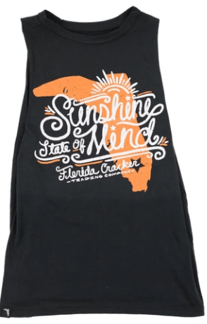 Florida Cracker Trading Company Shirts Florida Cracker Trading Co. Women's Black Sunshine Concert Tank Top