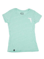 Florida Cracker Trading Company Shirts Florida Cracker Trading Co. Women's Mint Blue Badge SS Tee