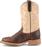 HH BROWN Boots Double H Men's ICE Graham Brown Bison and Echo Taupe Roper Boots DH4305