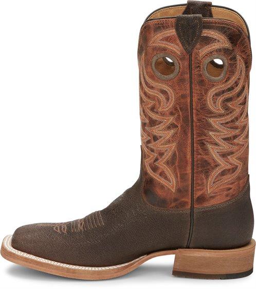 Justin Boots Boots Justin Men’s Bent Rail Caddo Brown Stone Square toe Western Boots BR777