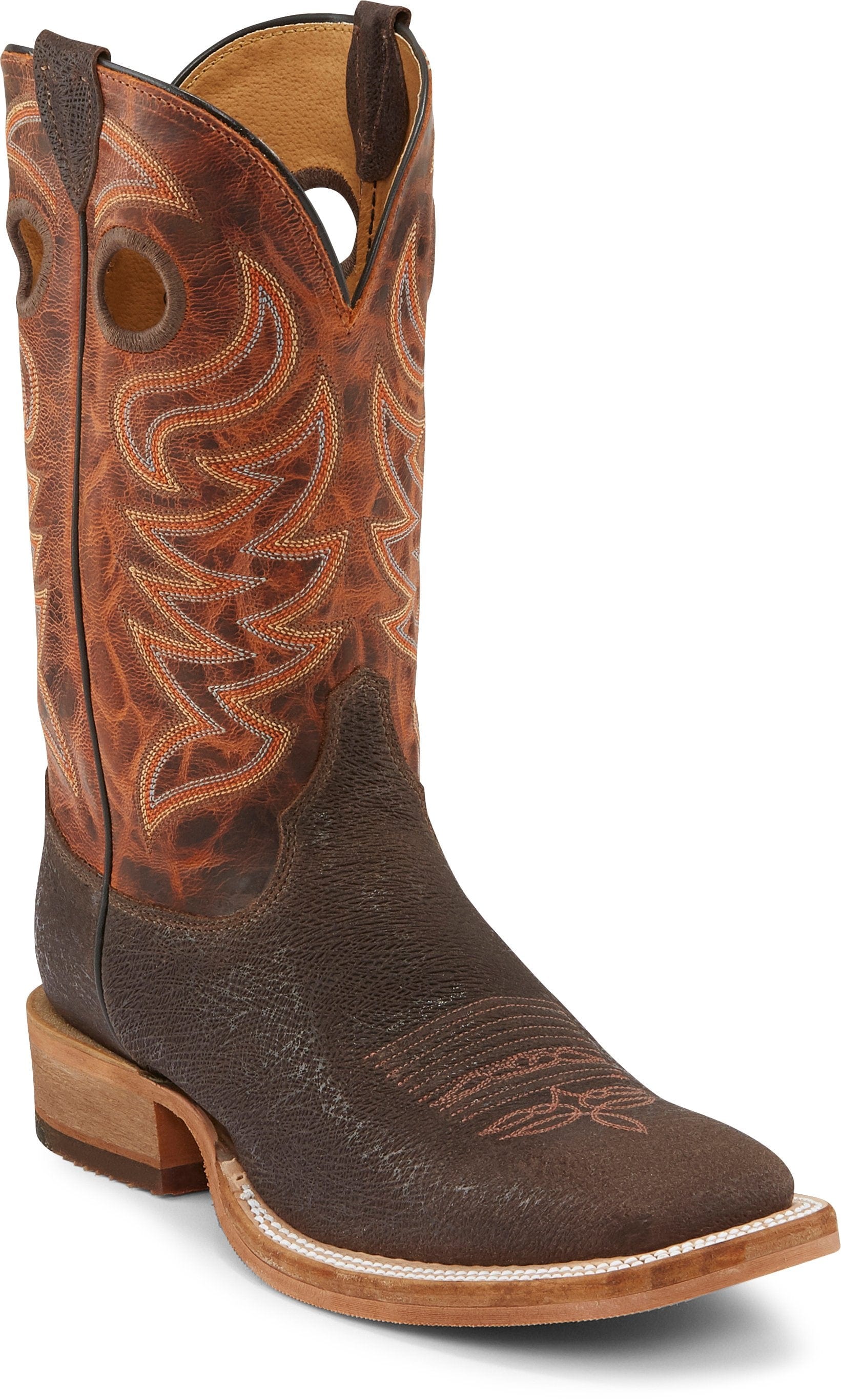 Justin Boots Boots Justin Men’s Bent Rail Caddo Brown Stone Square toe Western Boots BR777