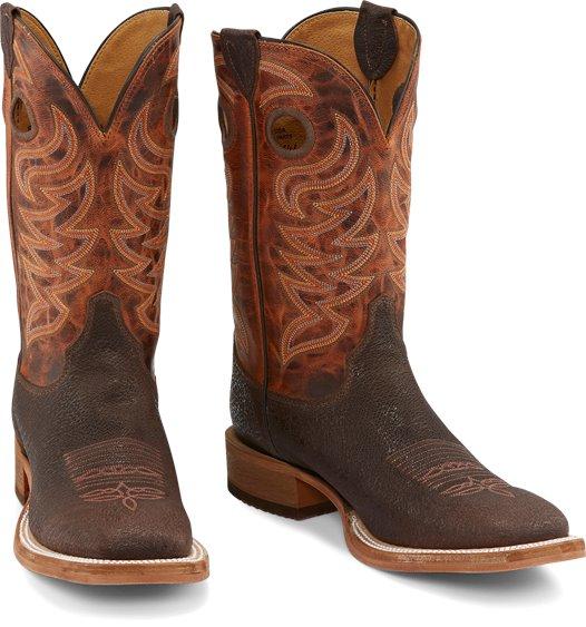Justin Boots Boots Justin Men’s Bent Rail Caddo Brown Stone Square toe Western Boots BR777
