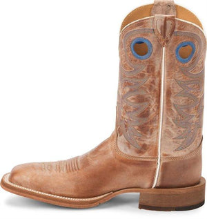 Justin Boots Boots Justin Men's Bent Rail Caddo Tan Square Toe Cowboy Boots -BR744