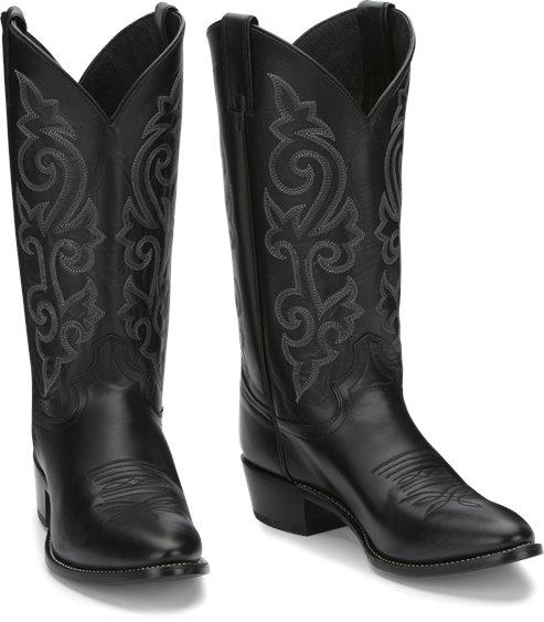 Justin Boots Boots Justin Men's Buck Black Round Toe Cowboy Boots - 1409