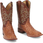 Justin Boots Boots Justin Men's Exotic Truman Cognac Full Quill Ostrich Cowboy Boots 8516