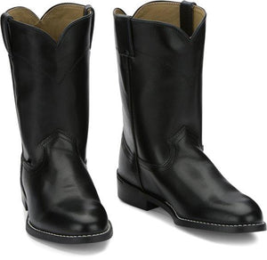 Justin Boots Boots Justin Men's Farm & Ranch Temple Black Roper Cowboy Boots JB3000