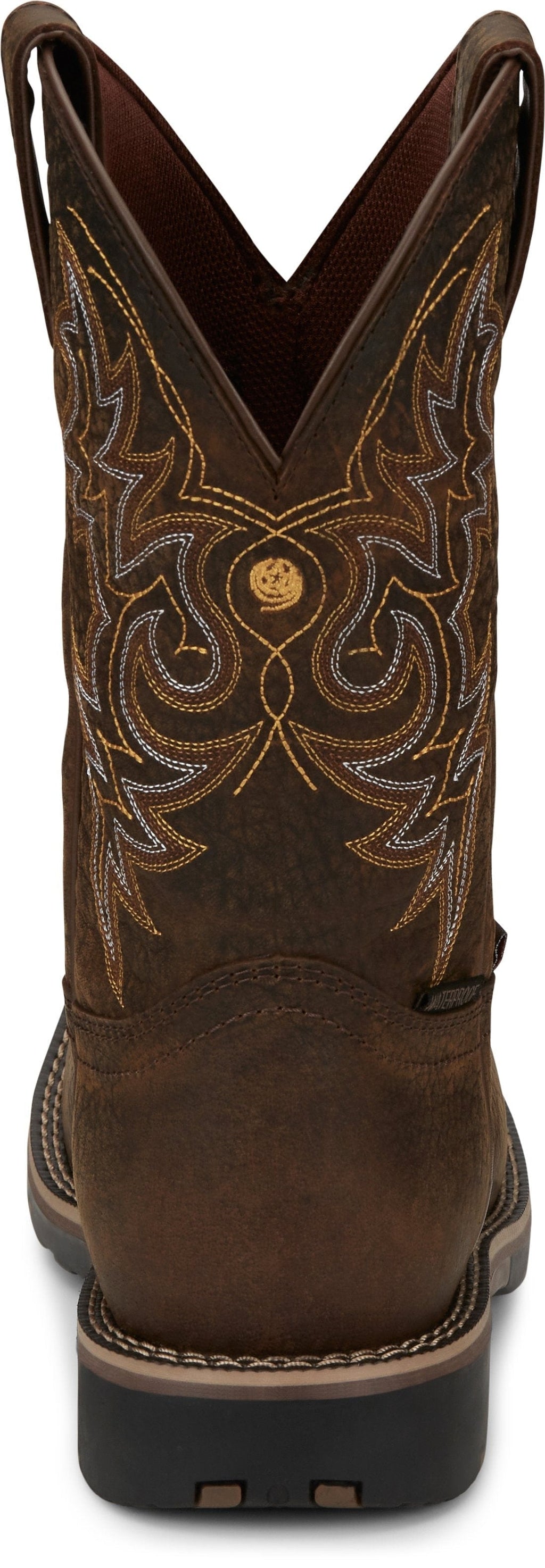 Justin Boots Boots Justin Men's George Strait Fireman Brown Waterproof Cowboy Boots GR9050