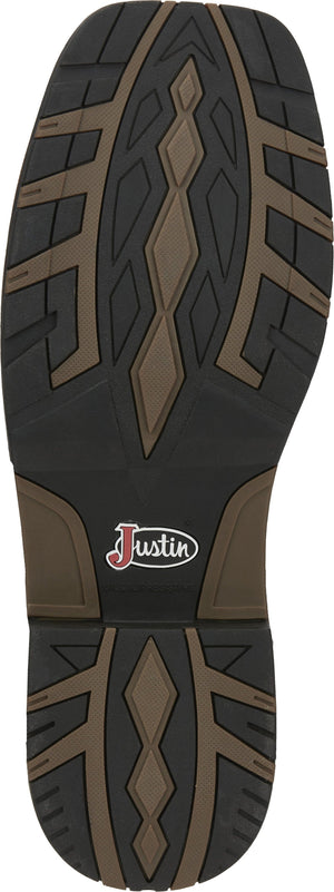 Justin Boots Boots Justin Men's George Strait Fireman Brown Waterproof Cowboy Boots GR9050