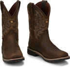 Justin Boots Boots Justin Men's George Strait Fireman Brown Waterproof Cowboy Boots GR9050