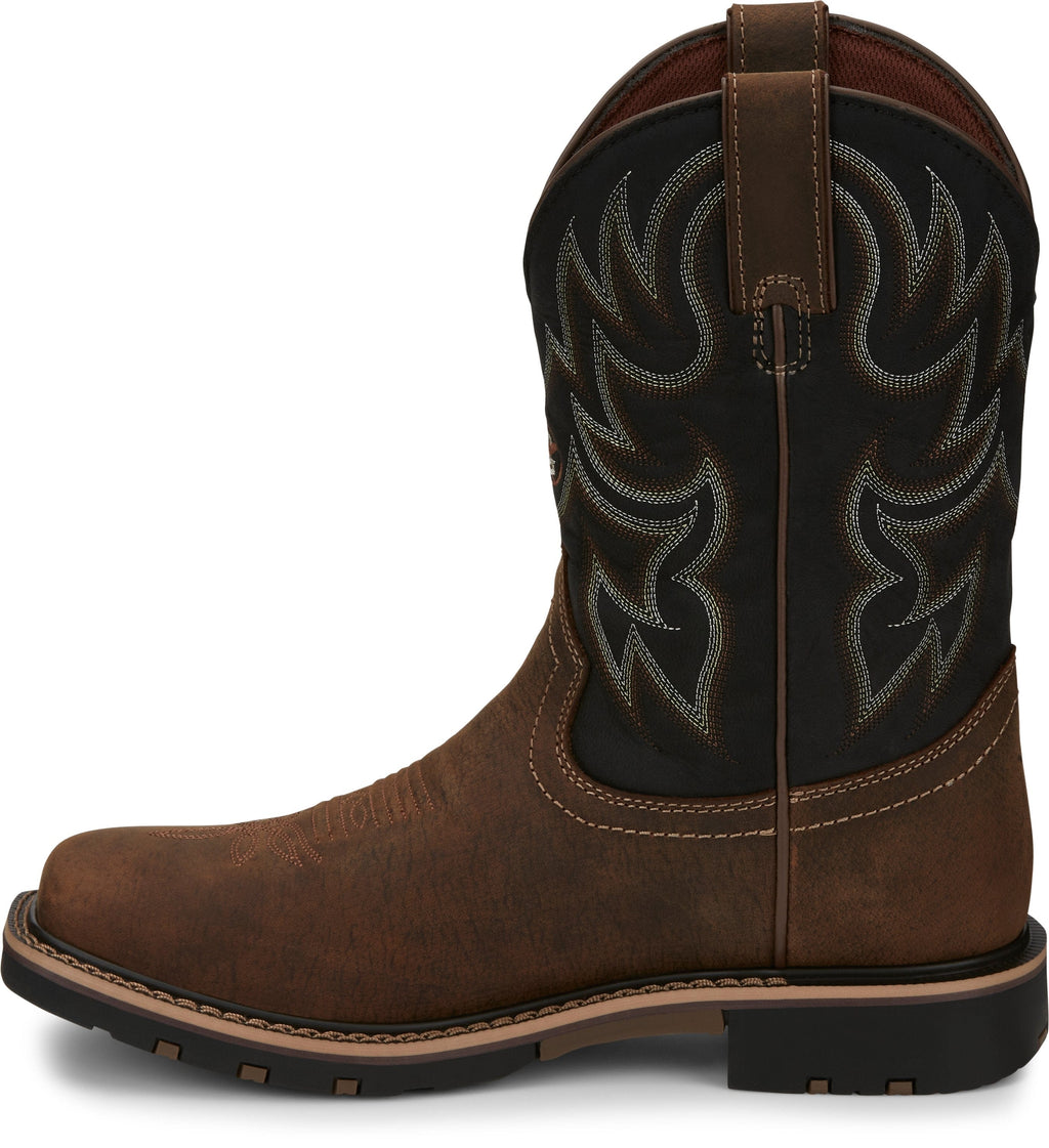 Justin Boots Boots Justin Men's George Strait Fireman Tan Square Toe Cowboy Boots - GR9062
