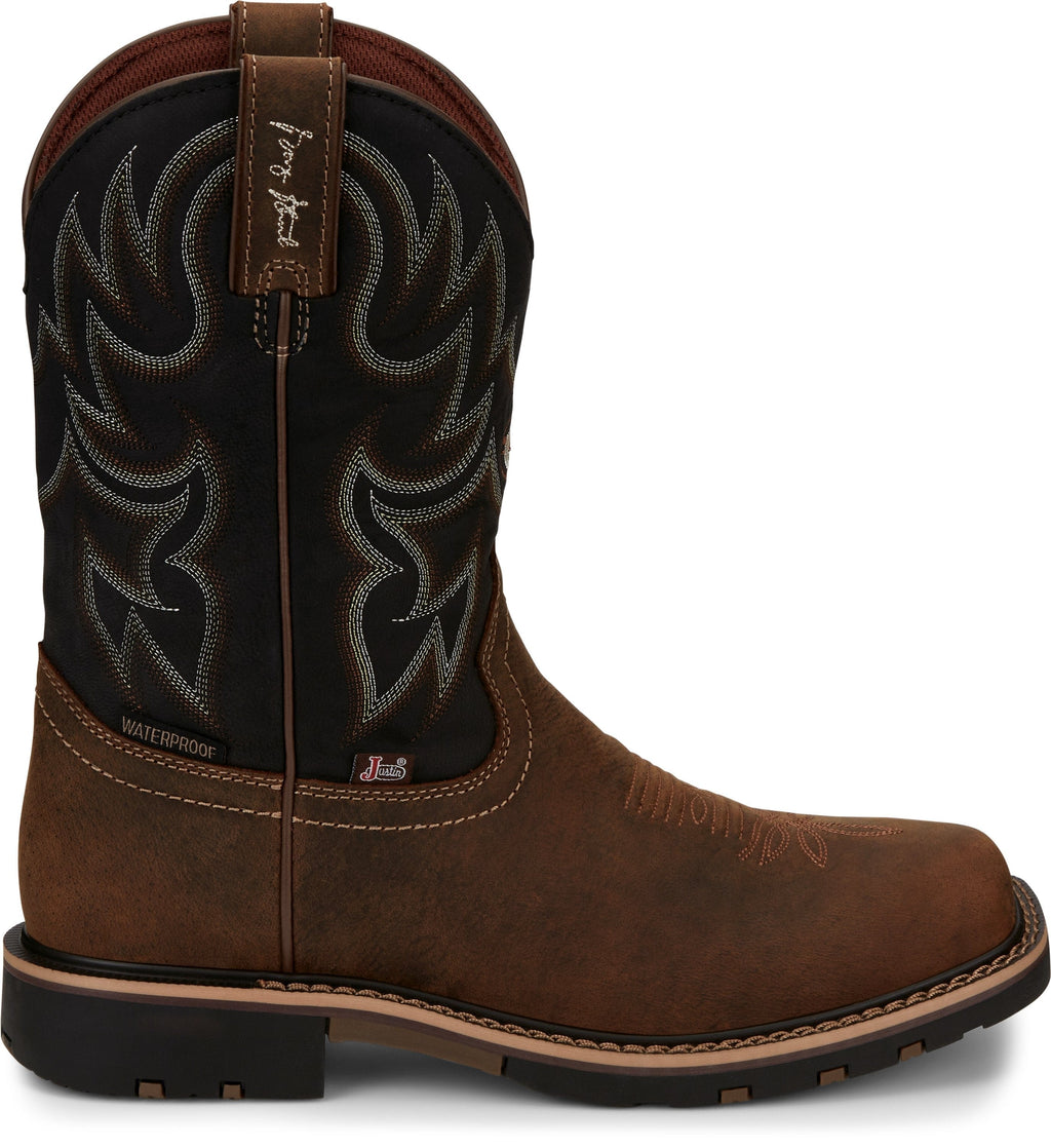 Justin Boots Boots Justin Men's George Strait Fireman Tan Square Toe Cowboy Boots - GR9062