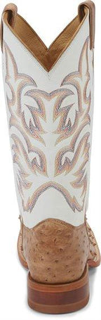 Justin Boots Boots Justin Men's Pascoe Antique Tan & White Full Quill Ostrich Exotic Boots 8572