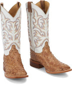 Justin Boots Boots Justin Men's Pascoe Antique Tan & White Full Quill Ostrich Exotic Boots 8572