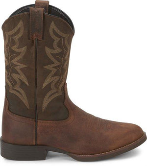 Justin Boots Boots Justin Men's Stampede Buster Distressed Brown Round toe Western Boots 7221