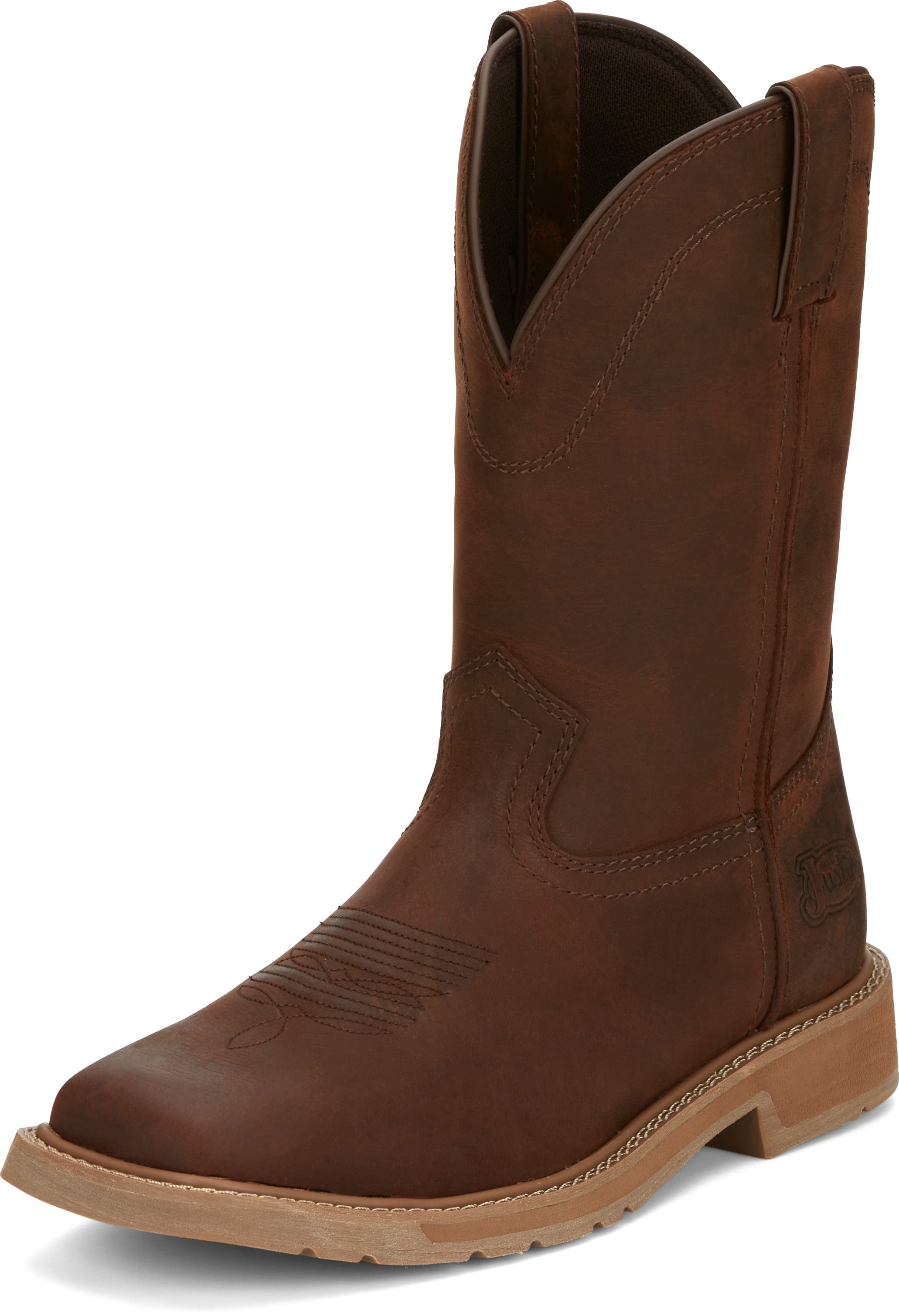 Justin Men's Stampede Buster II Pecan Brown Square Toe Work Boots
