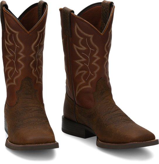 Justin Boots Boots Justin Men's Stampede Chet Pebble Brown Western Boots 7222