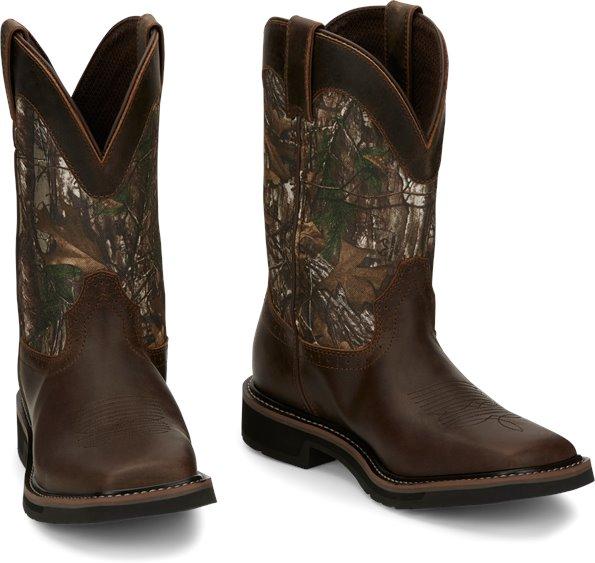 Justin Boots Boots Justin Men's Stampede Trekker Camo Waterproof Pull-On Work Boots SE4676