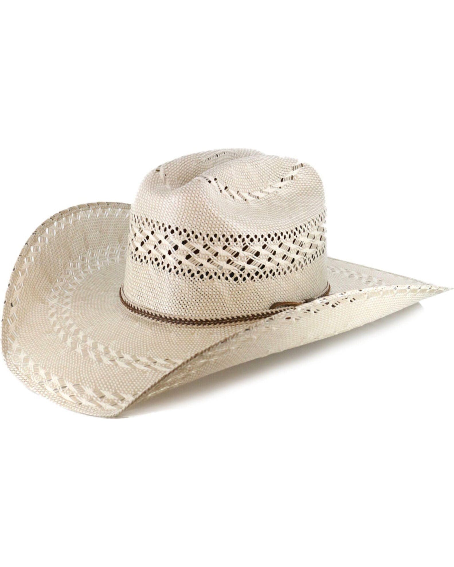 JUSTIN HATS Hats Justin Men’s Bent Rail Two Tone Vented Crown Straw Cowboy Hat JS2556GRET