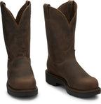 Justin Work Boots Justin Men's Gaucho Tan Deep Scallop Steel Toe Work Boots - 4445