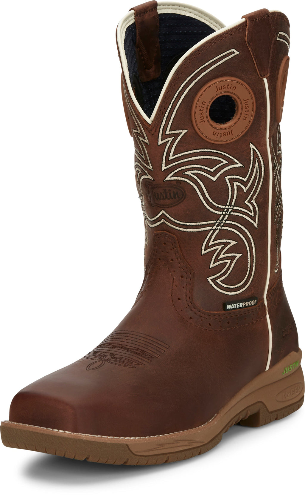 Justin Work Boots Justin Men's Spice Brown Nano Composite Toe Waterproof Work Boots CR3201