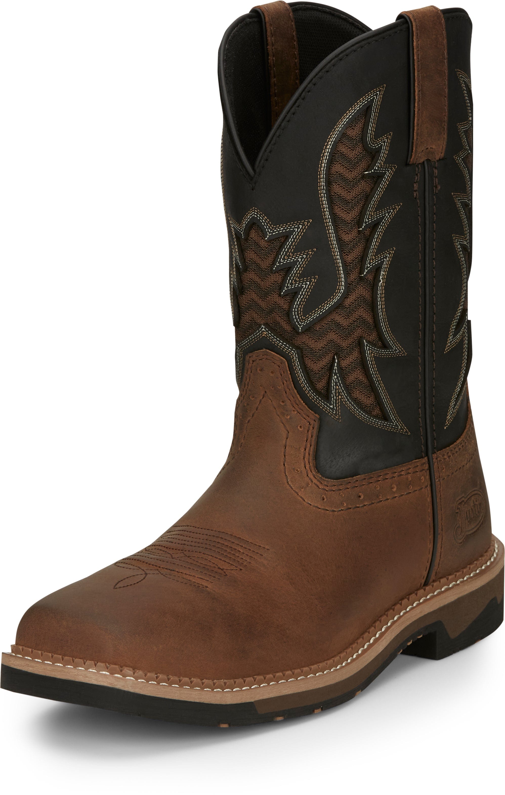 Justin Men's Stampede Bolt Brown Work Boots SE4112 – Russell's