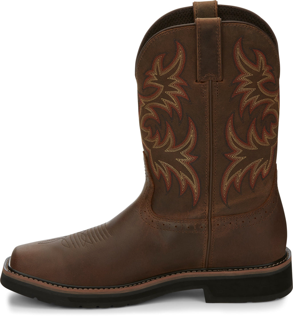 Justin Work Boots Justin Men's Stampede Driller Brown Steel Toe Work Boots SE4690