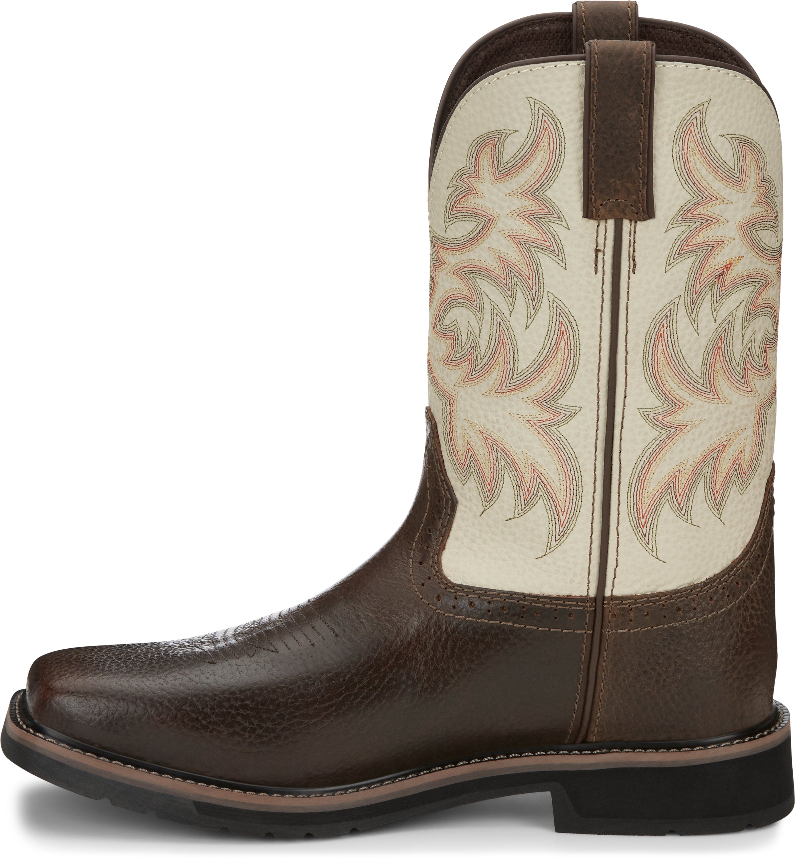 Justin Men's Stampede Driller Copper Brown Square Toe Work Boots