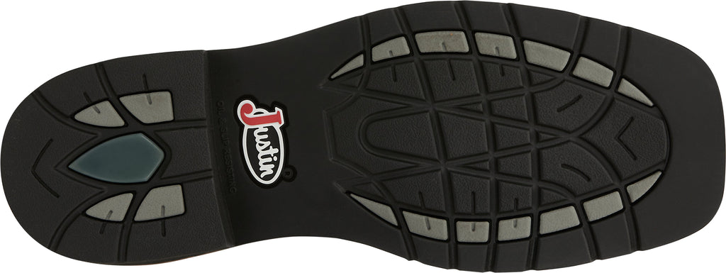 Justin Work Boots Justin Men's Stampede Driller Dark Brown Square Toe Work Boots SE4681